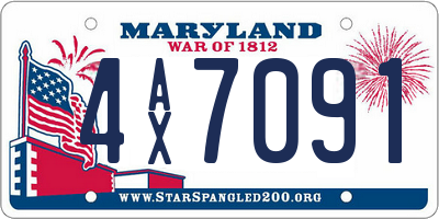 MD license plate 4AX7091