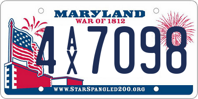 MD license plate 4AX7098