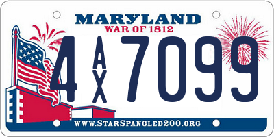 MD license plate 4AX7099