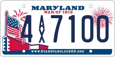 MD license plate 4AX7100