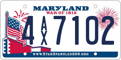 MD license plate 4AX7102