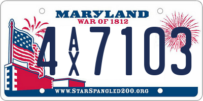MD license plate 4AX7103