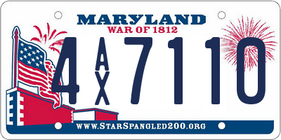 MD license plate 4AX7110