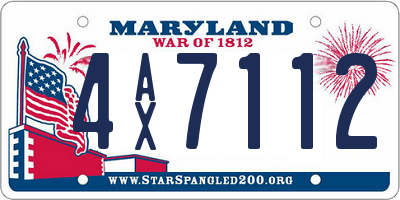 MD license plate 4AX7112