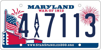 MD license plate 4AX7113