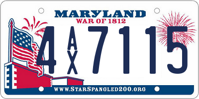 MD license plate 4AX7115
