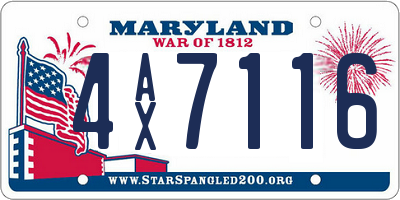 MD license plate 4AX7116