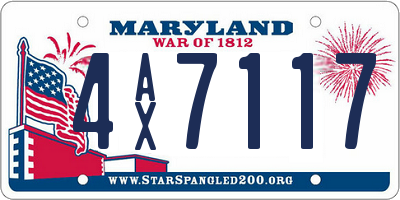 MD license plate 4AX7117