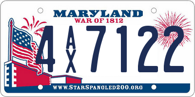 MD license plate 4AX7122
