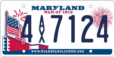 MD license plate 4AX7124
