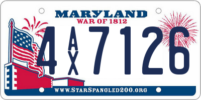 MD license plate 4AX7126