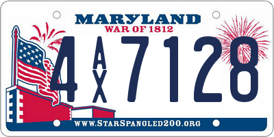 MD license plate 4AX7128