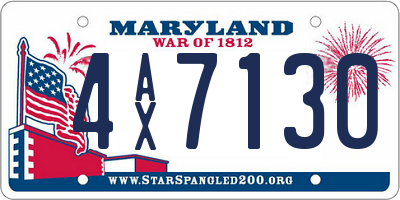 MD license plate 4AX7130