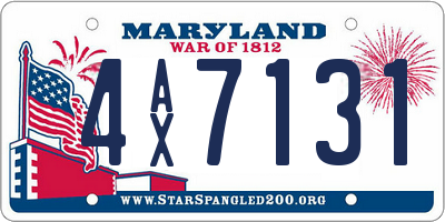 MD license plate 4AX7131