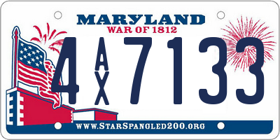 MD license plate 4AX7133