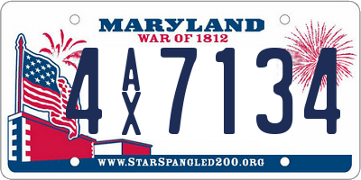 MD license plate 4AX7134