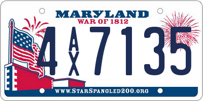 MD license plate 4AX7135