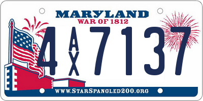 MD license plate 4AX7137