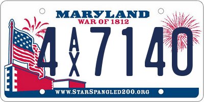 MD license plate 4AX7140