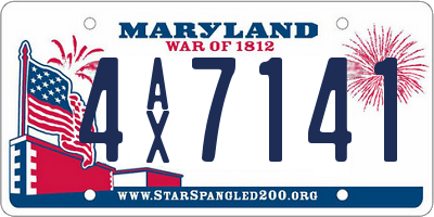 MD license plate 4AX7141