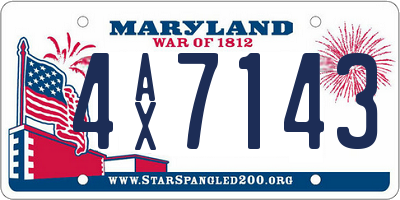 MD license plate 4AX7143