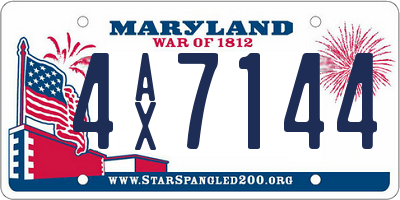 MD license plate 4AX7144