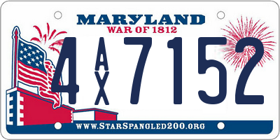 MD license plate 4AX7152