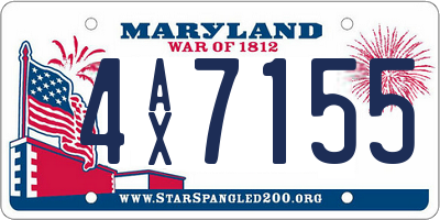 MD license plate 4AX7155