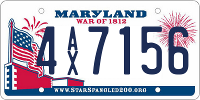 MD license plate 4AX7156