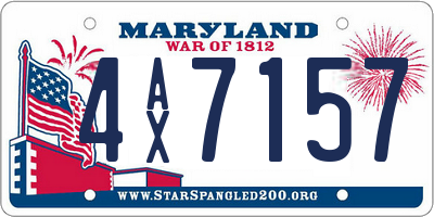 MD license plate 4AX7157