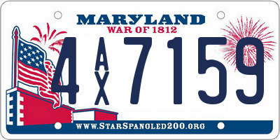 MD license plate 4AX7159