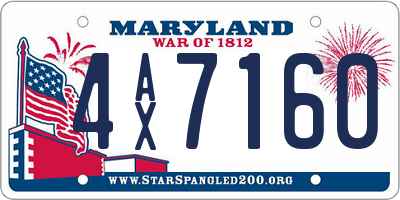MD license plate 4AX7160