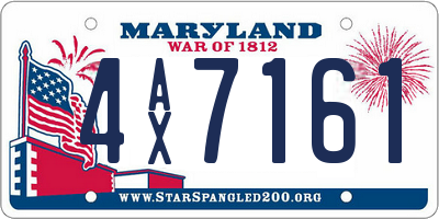 MD license plate 4AX7161