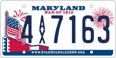 MD license plate 4AX7163