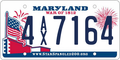 MD license plate 4AX7164
