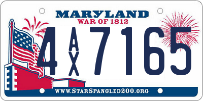 MD license plate 4AX7165