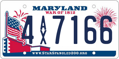MD license plate 4AX7166