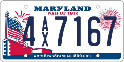 MD license plate 4AX7167