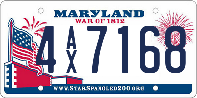 MD license plate 4AX7168