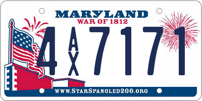 MD license plate 4AX7171