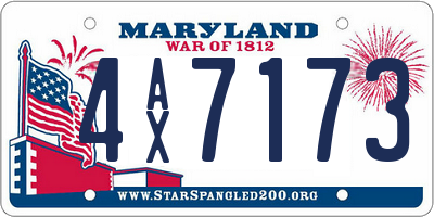 MD license plate 4AX7173