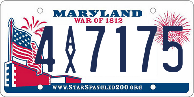 MD license plate 4AX7175