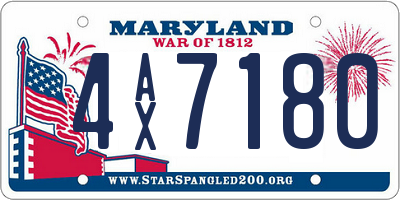 MD license plate 4AX7180
