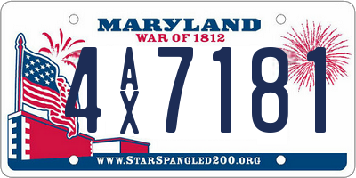 MD license plate 4AX7181