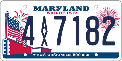 MD license plate 4AX7182