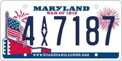 MD license plate 4AX7187