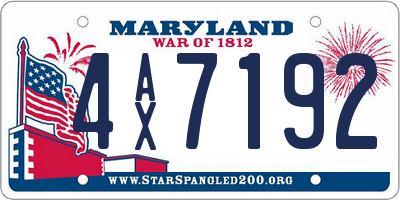 MD license plate 4AX7192