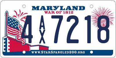 MD license plate 4AX7218
