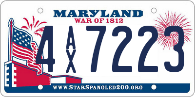 MD license plate 4AX7223