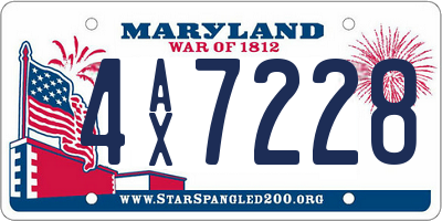 MD license plate 4AX7228